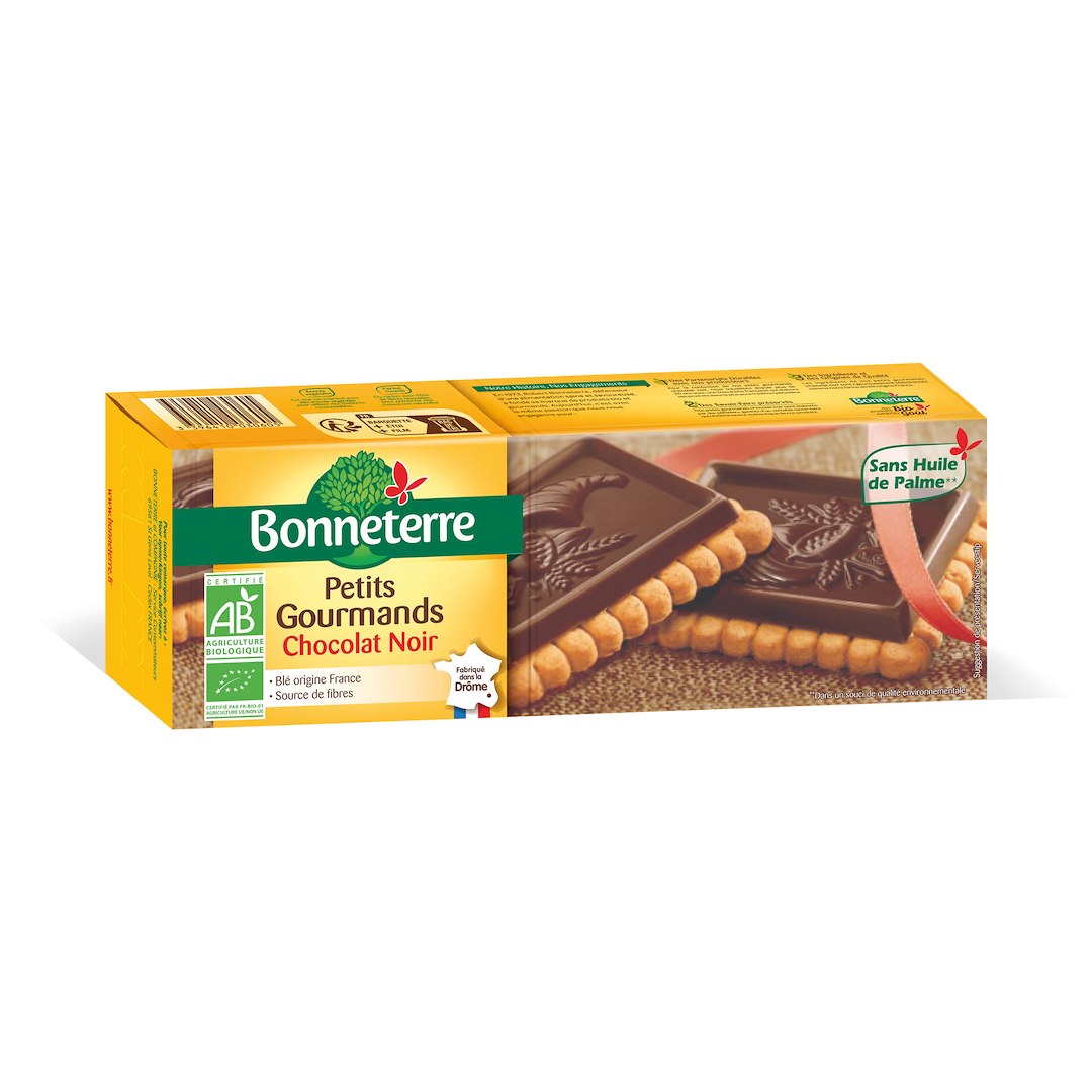 HERBATNIKI Z CZEKOLADĄ GORZKĄ BIO 150 g - BONNETERRE