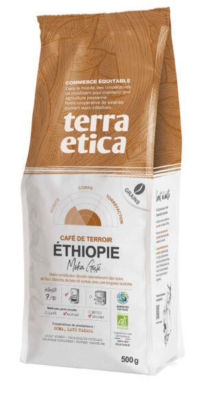 KAWA ZIARNISTA ARABICA 100 % MOKA GUJI ETIOPIA FAIR TRADE BIO 500 g - TERRA ETICA
