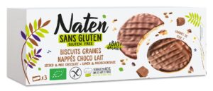 CIASTKA Z NASIONAMI OBLANE CZEKOLADĄ MLECZNĄ BEZGLUTENOWE BIO 150 g - NATEN