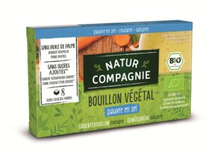BULION - KOSTKI WARZYWNE BEZ DODATKU CUKRÓW O NISKIEJ ZAWARTOŚCI SOLI BIO (8 x 8,5 g) 68 g - NATUR COMPAGNIE