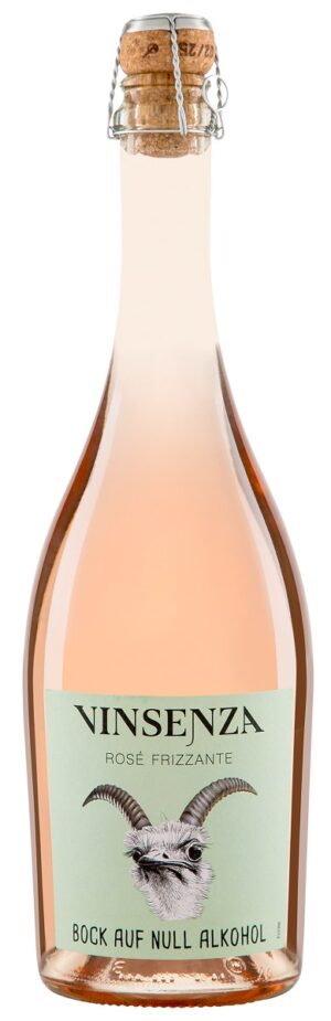WINO BEZALKOHOLOWE FRIZZANTE RÓŻOWE SŁODKIE MUSUJĄCE BIO 0,75 L - VINSENZA (RIEGEL)