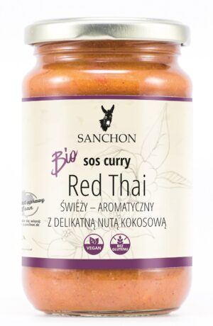 SOS CURRY TAJSKI CZERWONY BEZGLUTENOWY BIO 320 ml - SANCHON