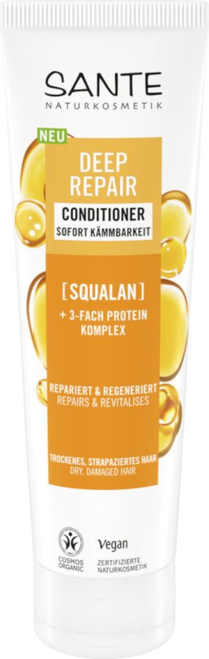 ODŻYWKA REGENERUJĄCA DO WŁOSÓW DO WŁOSÓW SUCHYCH I ZNISZCZONYCH SKWALAN I POTRÓJNY KOMPLEKS PROTEINOWY ECO 150 ml - SANTE