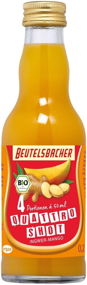 SHOT NA ODPORNOŚĆ MANGO - IMBIR - KURKUMA BIO 200 ml - BEUTELSBACHER (PRODUKT SEZONOWY)
