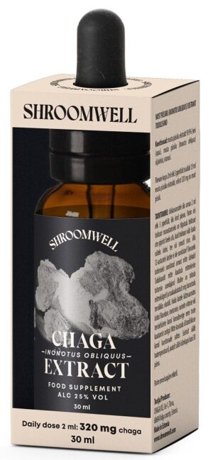 GRZYBY CHAGA EKSTRAKT W KROPLACH 30 ml - SHROOMWELL