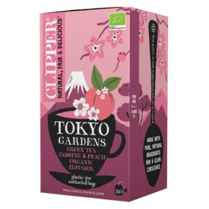 HERBATA ZIELONA JAŚMINOWA O SMAKU BRZOSKWINIOWYM (TOKYO GARDENS) BIO (20 x 2 g) 40 g - CLIPPER