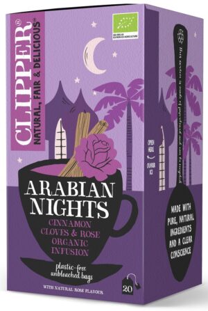 HERBATKA Z CYNAMONEM I GOŹDZIKAMI O SMAKU RÓŻY (ARABIAN NIGHTS) BIO (20 x 2 g) 40 g - CLIPPER
