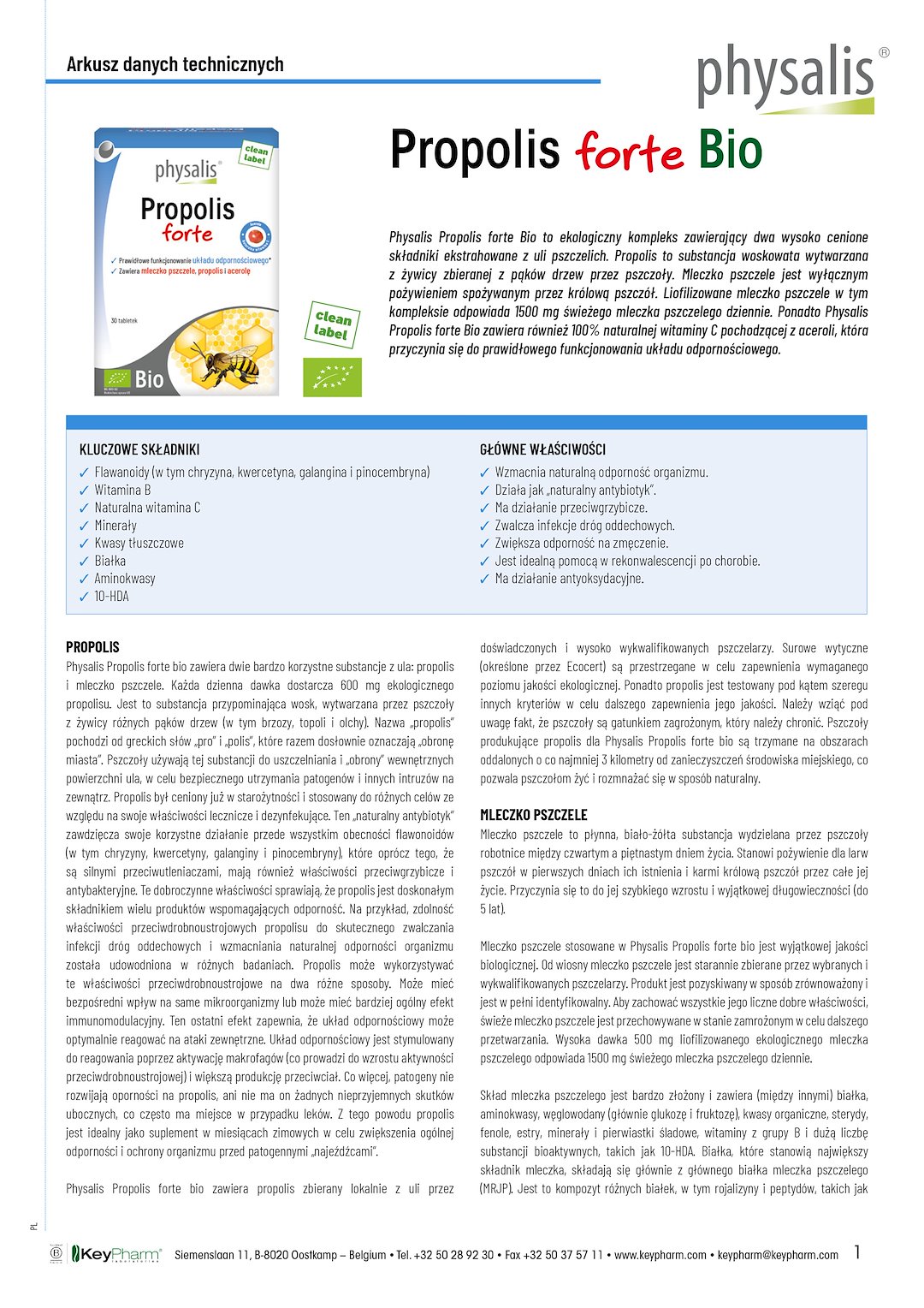PROPOLIS FORTE EKSTRAKT BIO 30 TABLETEK - PHYSALIS - obrazek 2
