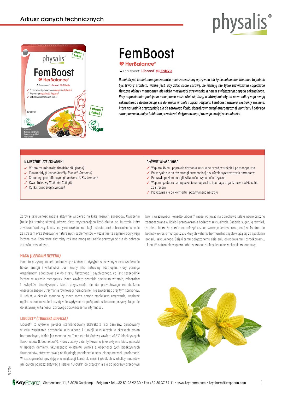 TABLETKI NA ENERGIĘ DLA KOBIET (FEMBOOST) 30 szt. - PHYSALIS (HERBALANCE) - obrazek 2