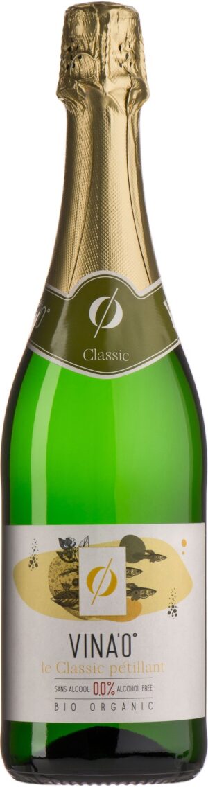 WINO BEZALKOHOLOWE LE CLASSIC PETILLANT BIAŁE PÓŁWYTRAWNE MUSUJĄCE BIO 0,75 L - VINA0