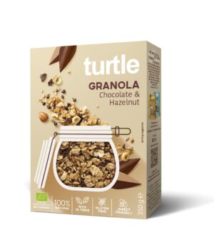 GRANOLA CZEKOLADA - ORZECHY LASKOWE BEZGLUTENOWA BIO 350 g - TURTLE