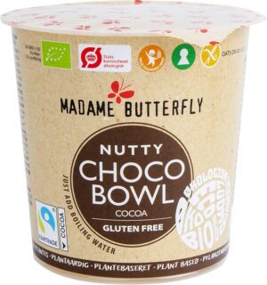 OWSIANKA BŁYSKAWICZNA CZEKOLADA - ORZECHY LASKOWE FAIR TRADE BEZGLUTENOWA BIO 55 g - MADAME BUTTERFLY