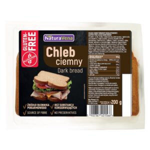 CHLEB CIEMNY KROJONY BEZGLUTENOWY 200 g - NATURAVENA