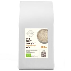 RYŻ BIAŁY OKRĄGŁY BEZGLUTENOWY BIO 800 g - THE PLANET