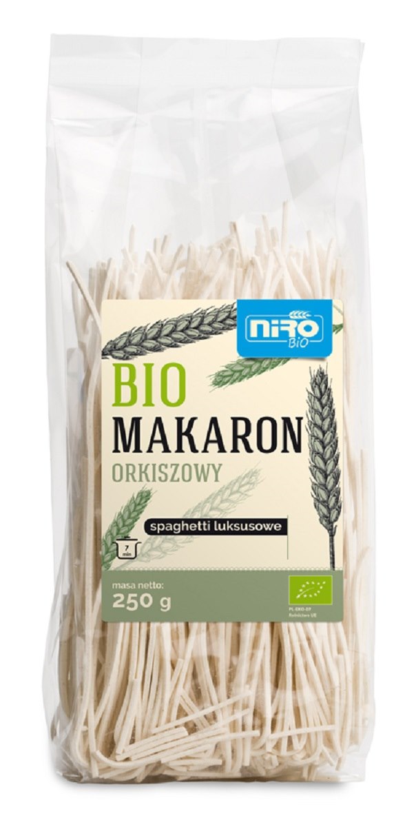 MAKARON (ORKISZOWY) SPAGHETTI LUKSUSOWY BIO 250 g - NIRO