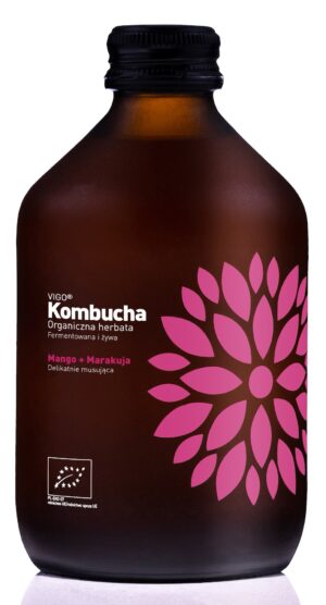 KOMBUCHA Z MANGO I MARAKUJĄ BEZGLUTENOWA BIO 330 ml - VIGO