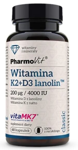 WITAMINA K2 + D3 BEZGLUTENOWA 60 KAPSUŁEK - PHARMOVIT (CLASSIC)