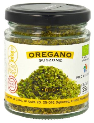 OREGANO SUSZONE BEZGLUTENOWE BIO 25 g - PIĘĆ PRZEMIAN