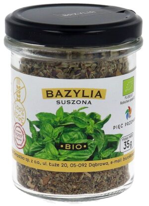BAZYLIA SUSZONA BEZGLUTENOWA BIO 35 g - PIĘĆ PRZEMIAN