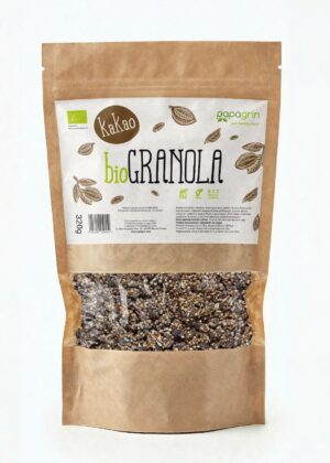 GRANOLA Z KAKAO BEZ DODATKU CUKRÓW BEZGLUTENOWA BIO 320 g - PAPAGRIN