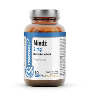 MIEDŹ ORGANICZNA (2 mg) BEZGLUTENOWA 60 KAPSUŁEK - PHARMOVIT (CLEAN LABEL)