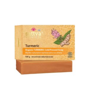 MYDŁO W KOSTCE DO CIAŁA KURKUMA ECO 100 g - SATTVA (AYURVEDA)