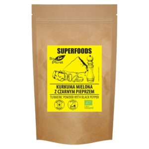 KURKUMA MIELONA Z CZARNYM PIEPRZEM BIO 200 g - BIO PLANET SUPERFOODS
