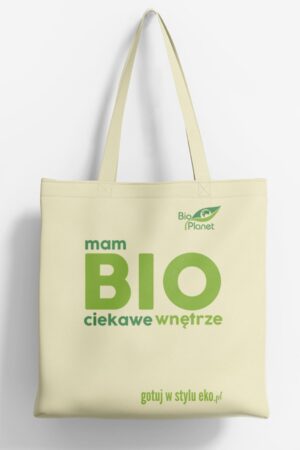 TORBA BAWEŁNIANA Z DNEM I BOKAMI Z LOGO BIO PLANET