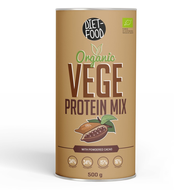 BIAŁKO VEGE MIX KAKAO BIO 500 g - DIET-FOOD
