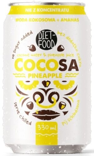 WODA KOKOSOWA Z SOKIEM Z ANANASA 330 ml - DIET-FOOD (COCOSA)