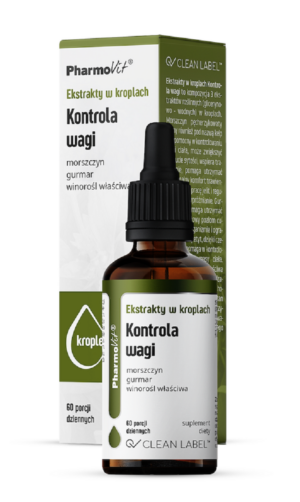 EKSTRAKTY W KROPLACH NA KONTROLĘ WAGI BEZGLUTENOWE 30 ml - PHARMOVIT (CLEAN LABEL)