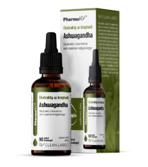 EKSTRAKTY W KROPLACH ASHWAGANDHA BEZGLUTENOWE 30 ml - PHARMOVIT (CLEAN LABEL)