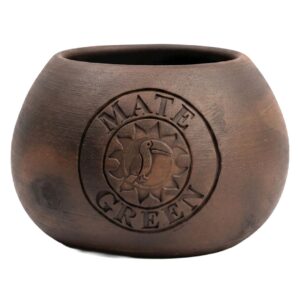 MATERO Z CERAMIKI MLEKOWANEJ HAND MADE - YERBA MATE GREEN