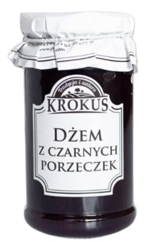 DŻEM Z CZARNYCH PORZECZEK O OBNIŻONEJ ZAWARTOŚCI CUKRU BEZGLUTENOWY 235 g - KROKUS
