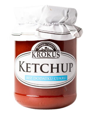 KETCHUP BEZ DODATKU CUKRÓW BEZGLUTENOWY 180 g - KROKUS