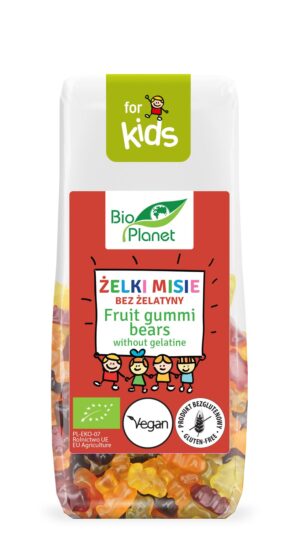 ŻELKI MISIE BEZ ŻELATYNY BEZGLUTENOWE BIO 100 g - BIO PLANET FOR KIDS
