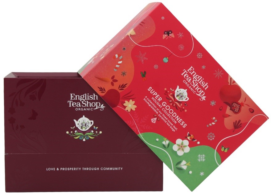 KOLEKCJA HERBATEK ŚWIĄTECZNYCH BIO PIRAMIDKI (SUPER GOODNESS – 3 SMAKI) (12 x 2 g) 24 g - ENGLISH TEA SHOP ORGANIC (PRODUKT SEZONOWY)