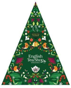 KALENDARZ ADWENTOWY (HERBATY I HERBATKI) BIO PIRAMIDKI (GREEN TRANGULAR – 13 SMAKÓW) (25 x 2 g) 50 g - ENGLISH TEA SHOP ORGANIC (PRODUKT SEZONOWY)