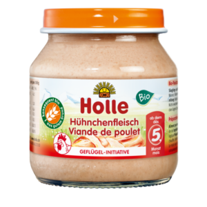 KURCZAK BEZ DODATKU CUKRÓW BEZGLUTENOWY OD 5 MIESIĄCA BIO 125 g (SŁOIK) - HOLLE