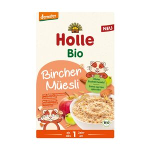 MUSLI BIRCHERA Z JABŁKIEM, RODZYNKAMI I MIGDAŁAMI BEZ DODATKU CUKRÓW OD 1 ROKU DEMETER BIO 200 g - HOLLE