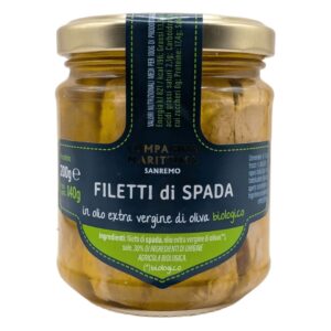 MIECZNIK FILETY W BIO OLIWIE Z OLIWEK EXTRA VIRGIN 200 g (SŁOIK) -  COMPAGNIA MARITTIMA SANREMO