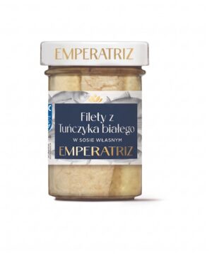 TUŃCZYK BIAŁY FILETY MSC W SOSIE WŁASNYM 185 g (130 g) (SŁOIK) - EMPERATRIZ