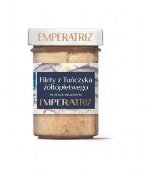 TUŃCZYK ŻÓŁTOPŁETWY FILETY MSC W SOSIE WŁASNYM 185 g (130 g) (SŁOIK) - EMPERATRIZ