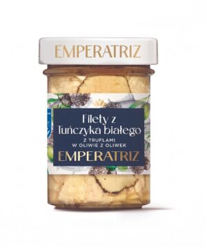 TUŃCZYK BIAŁY FILETY MSC W OLIWIE Z OLIWEK Z TRUFLĄ 180 g (SŁOIK) - EMPERATRIZ