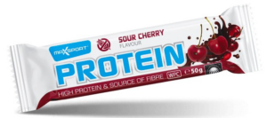 BATON PROTEINOWY O SMAKU WIŚNIOWYM W POLEWIE KAKAOWEJ BEZGLUTENOWY 50 g - MAXSPORT