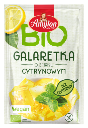 GALARETKA Z AGAREM O SMAKU CYTRYNOWYM BEZGLUTENOWA BIO 40 g - AMYLON