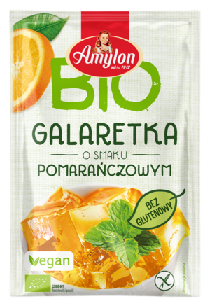 GALARETKA Z AGAREM O SMAKU POMARAŃCZOWYM BEZGLUTENOWA BIO 40 g - AMYLON