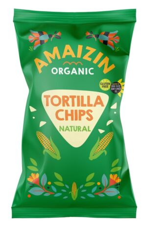 CHIPSY TORTILLA KUKURYDZIANE SOLONE BEZGLUTENOWE BIO 250 g - AMAIZIN